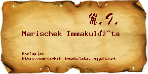 Marischek Immakuláta névjegykártya